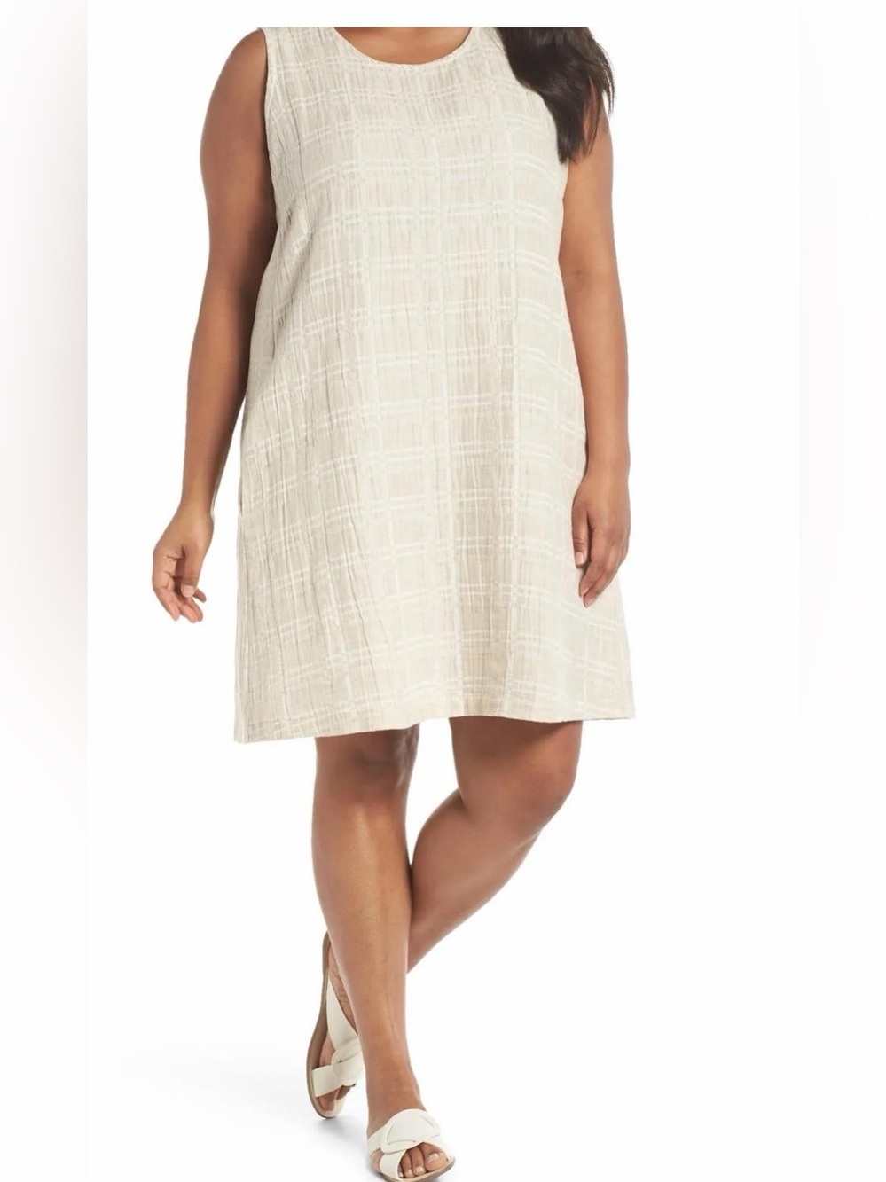 Eileen Fisher Organic Cotton & Linen Shift Dress